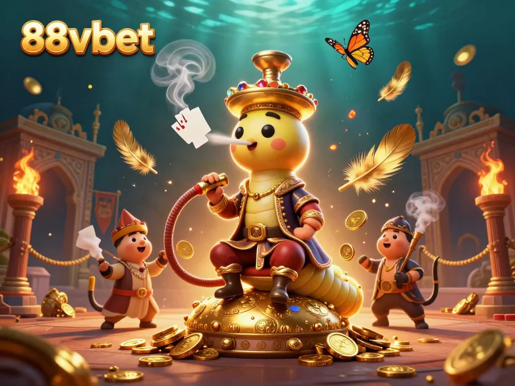 Engage with the exciting world of 88vbet through a whimsical 3D casino illustration.